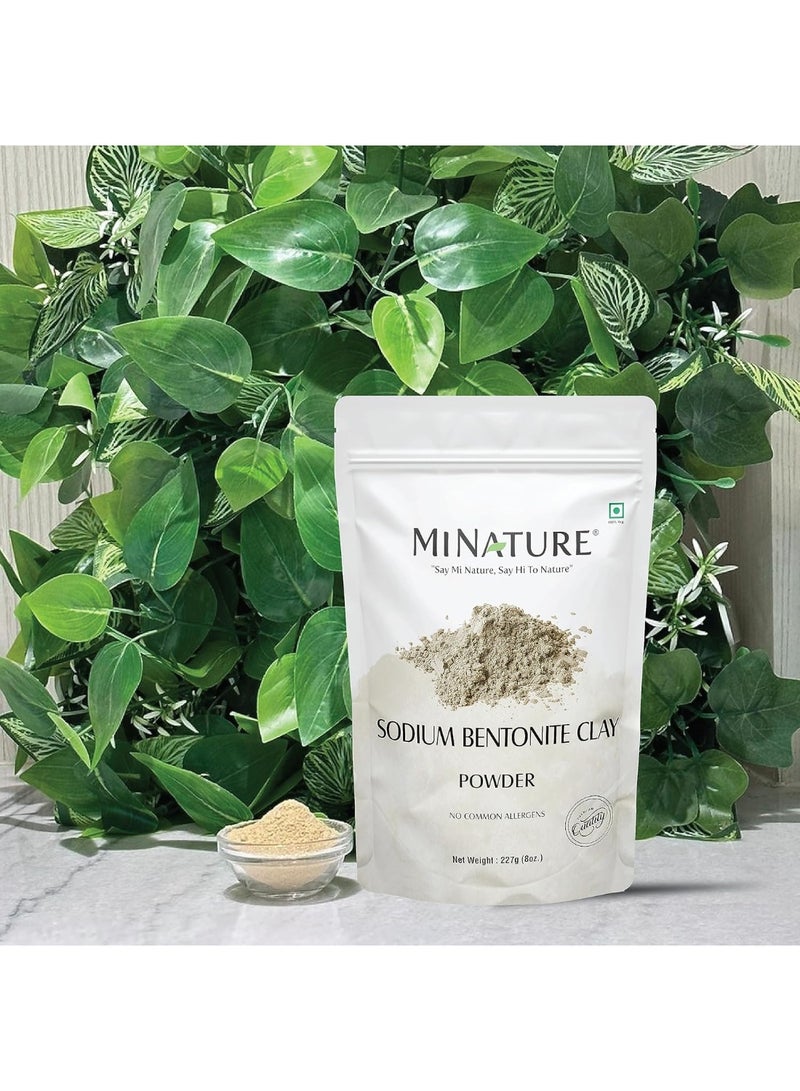 minature mi nature Sodium Bentonite Clay Powder | For Skin Detoxifying, Deep Pore cleansing & Face Mask, Body Mask, Detox Bath| Pure & Natural Mask Powder For All Skin Types & Unisex| 227g(8oz) - Image 2